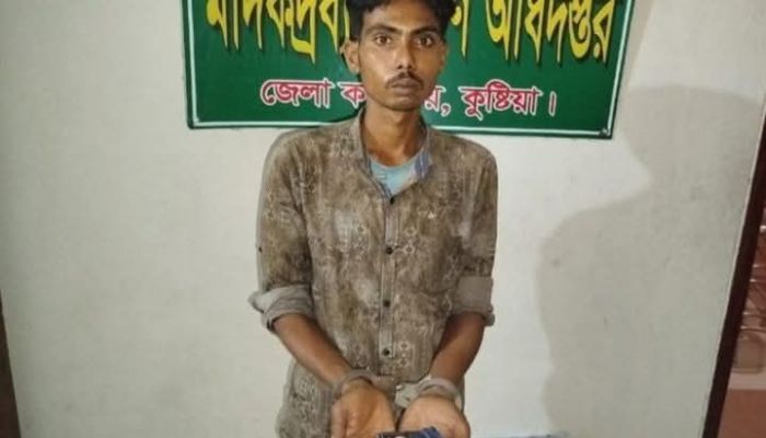 কুষ্টিয়ায় মাদকদ্রব্য নিয়ন্ত্রন অধিদপ্তরের অভিযানে এক মাদক কারবারি আটক 