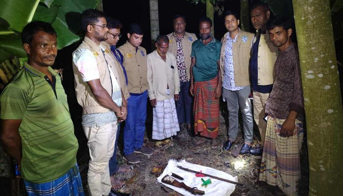 ৫ রাউন্ড গুলিসহ একনলা আগ্নেয়াস্ত্র উদ্ধার 