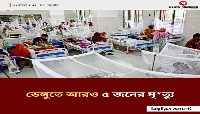 ডেঙ্গুতে আরও ৫ জনের মৃত্যু
