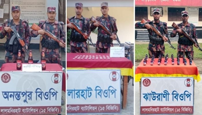 ১৫ বিজিবি’র মাদক বিরোধী বিশেষ অভিযানে ভারতীয় ট্যাপেন্টাডল ট্যবলেট, ফেন্সিডিল ও ইস্কাফ সিরাপ এবং মদ জব্দ