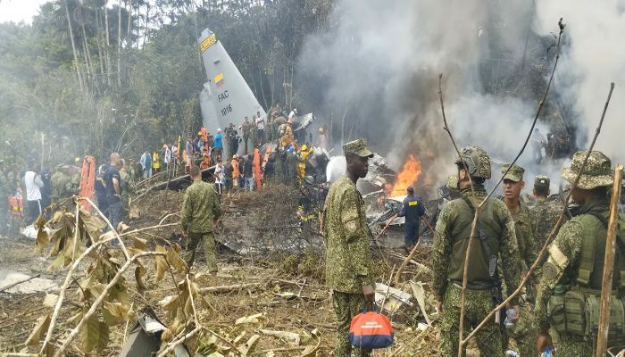 কলম্বিয়ায় সামরিক বিমান বিধ্বস্ত, নিহত ৬৬
