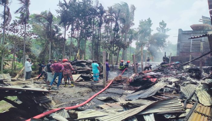 মুহূর্তেই নিঃস্ব ব্যবসায়ী: সীতাকুণ্ডে আগুনে পুড়ল তুলার গুদাম