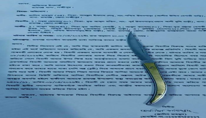 সাংবাদিককে মারধরের পর ছুরি হাতে থানায়, রামগঞ্জে যুবক আটক