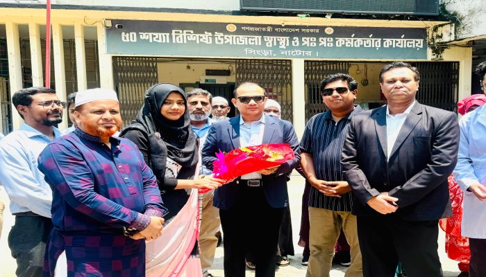 সিংড়ায় হাসপাতাল পরিদর্শনে স্বাস্থ্য সেবা বিভাগের উপ-সচিব গোলাম কিবরিয়া