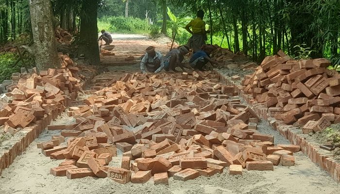 ৭৬ লাখ টাকার সড়কেই গলদ! নিম্নমানের ইট-বালু দিয়ে চান্দহরের এইচবিবি রাস্তা নির্মাণের অভিযোগ