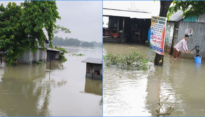 পাহাড়ি ঢলে প্লাবিত আখাউড়ার নিম্নাঞ্চল