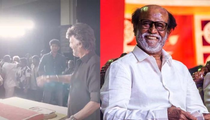 ৫১ বছরের ক্যারিয়ার, সেটেই কেক কেটে উদযাপন রজনীকান্তের