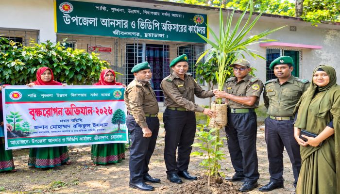 জীবননগরে আনসার-ভিডিপির বৃক্ষরোপণ অভিযান-২০২৬ উদ্বোধন