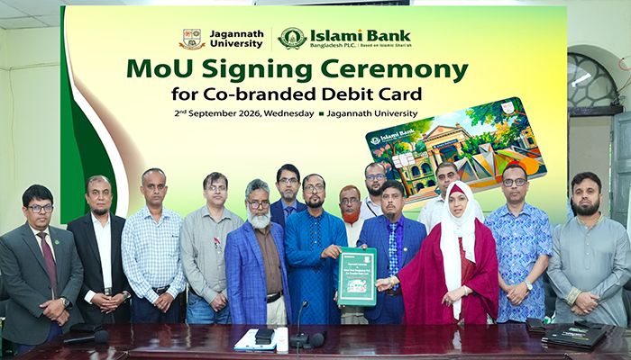 ইসলামী ব্যাংক ও জগন্নাথ বিশ্ববিদ্যালয়ের মধ্যে কো-ব্র্যান্ডেড মাস্টার ডেবিট কার্ড সেবা চুক্তি