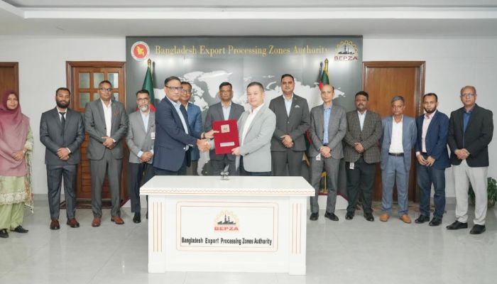বেপজা অর্থনৈতিক অঞ্চল-১ এ ৭ মিলিয়ন ডলার বিনিয়োগে কার্যক্রম সম্প্রসারণ করছে চীনা প্রতিষ্ঠান কেপিএসটি